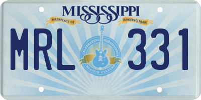 MS license plate MRL331