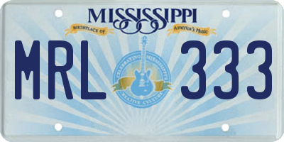 MS license plate MRL333