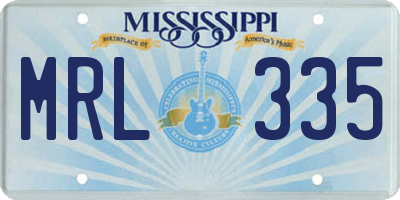 MS license plate MRL335