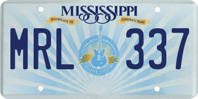 MS license plate MRL337
