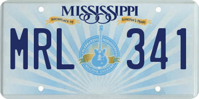 MS license plate MRL341