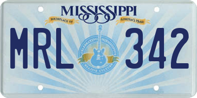 MS license plate MRL342