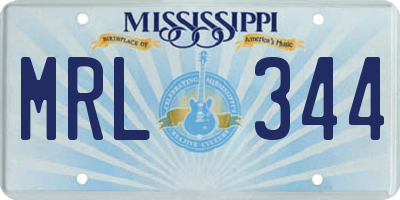 MS license plate MRL344