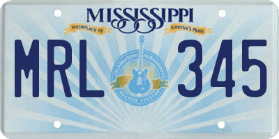 MS license plate MRL345
