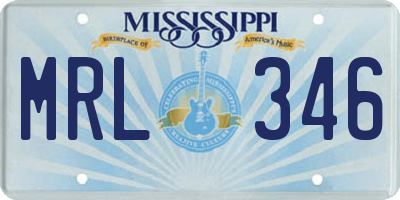 MS license plate MRL346