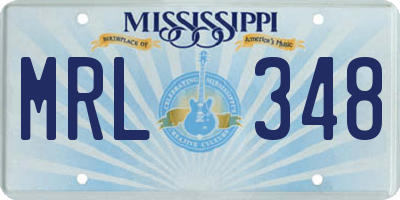 MS license plate MRL348