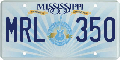 MS license plate MRL350