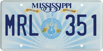 MS license plate MRL351