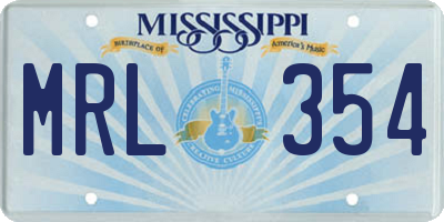 MS license plate MRL354
