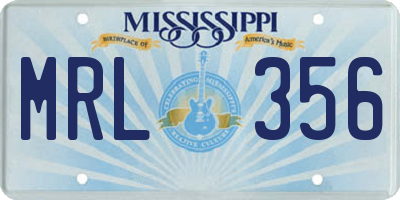 MS license plate MRL356