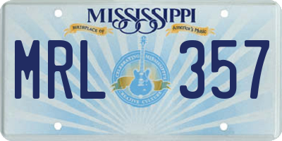 MS license plate MRL357