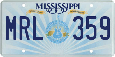 MS license plate MRL359