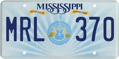 MS license plate MRL370