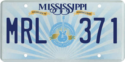 MS license plate MRL371