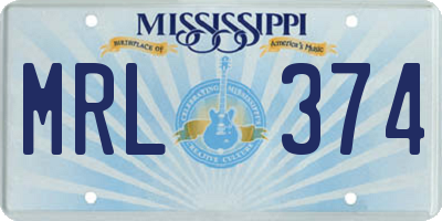 MS license plate MRL374