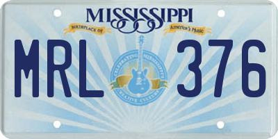 MS license plate MRL376