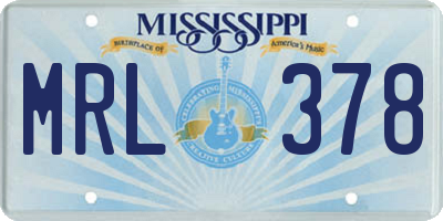 MS license plate MRL378