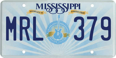 MS license plate MRL379