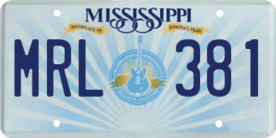 MS license plate MRL381
