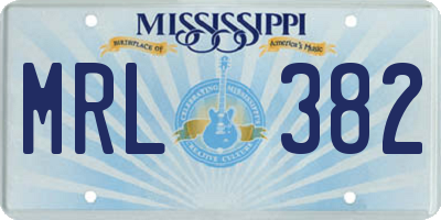 MS license plate MRL382