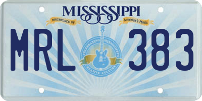 MS license plate MRL383