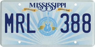MS license plate MRL388