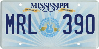 MS license plate MRL390