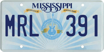 MS license plate MRL391