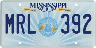 MS license plate MRL392