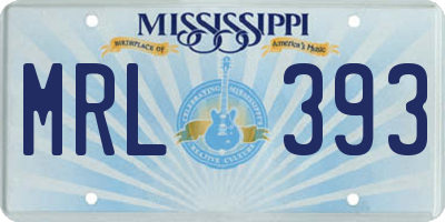 MS license plate MRL393