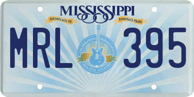 MS license plate MRL395