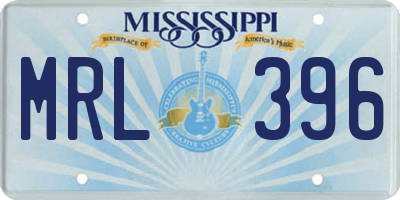 MS license plate MRL396