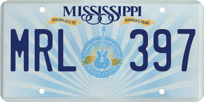 MS license plate MRL397