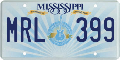 MS license plate MRL399