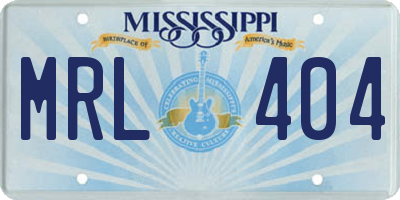 MS license plate MRL404