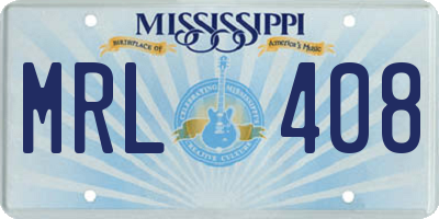MS license plate MRL408