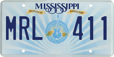 MS license plate MRL411