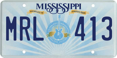 MS license plate MRL413