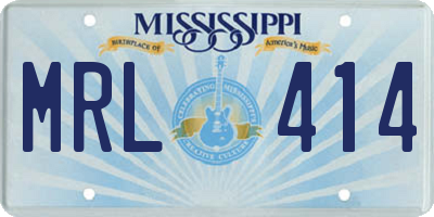 MS license plate MRL414