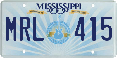 MS license plate MRL415