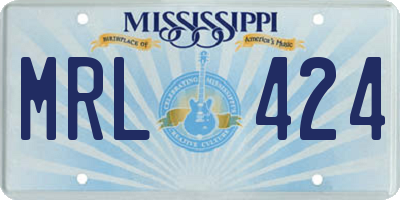 MS license plate MRL424