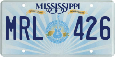 MS license plate MRL426