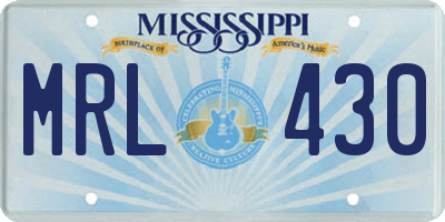 MS license plate MRL430
