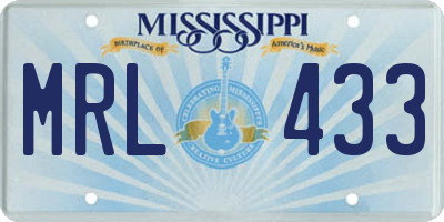MS license plate MRL433
