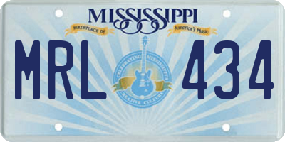 MS license plate MRL434