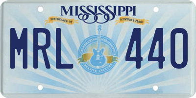 MS license plate MRL440