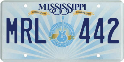 MS license plate MRL442