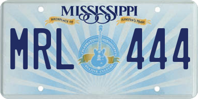 MS license plate MRL444