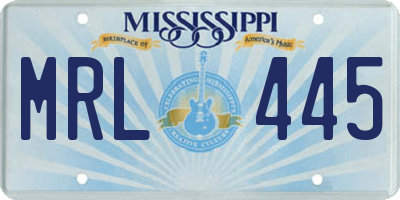 MS license plate MRL445