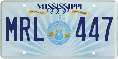 MS license plate MRL447